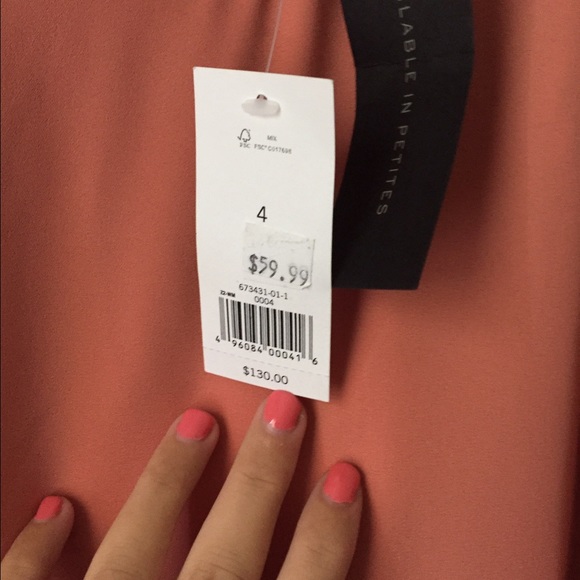 SALE Banana republic coral pleated dress nwt - Picture 2 of 3